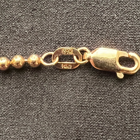 Authentic 14K Rose Gold Ball Chain Anklet - Picture 5 of 6